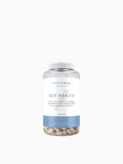 Myprotein Tri-Biotic Gut Health Capsules Myvitamins — textura e acabamento