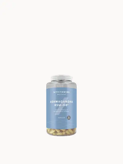 Myvitamins Ashwagandha KSM66 Capsules Myvitamins — embalagem e produto