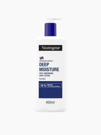 Neutrogena Norwegian Formula Deep Moisture Body Lotion for Dry Skin 400ml Neutrogena — textura e acabamento