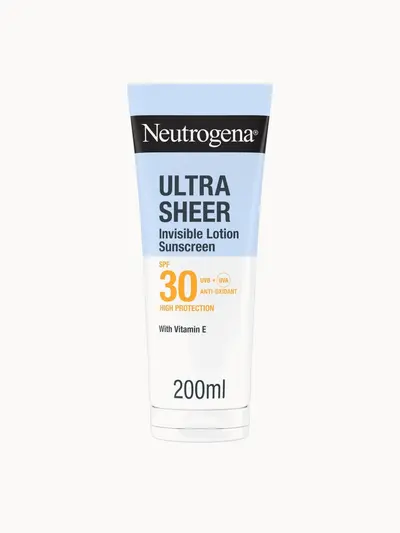 Neutrogena Ultra Sheer Body Invisible Hydrating Lotion Sunscreen SPF30 Neutrogena — textura e acabamento