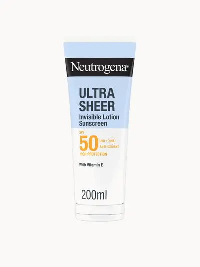 Neutrogena Ultra Sheer Body Invisible Hydrating Lotion Sunscreen SPF50 Neutrogena — textura e acabamento