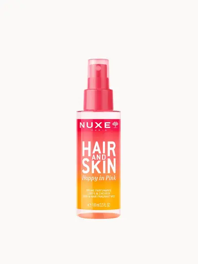NUXE Hair & Skin Happy In Pink Body and Hair Fragrant Mist 100ml — embalagem e produto