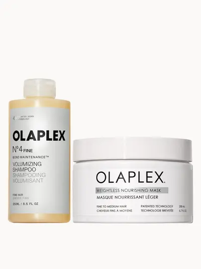 Olaplex No.4 Fine Shampoo & Weightless Nourishing Mask Duo Olaplex — embalagem e produto