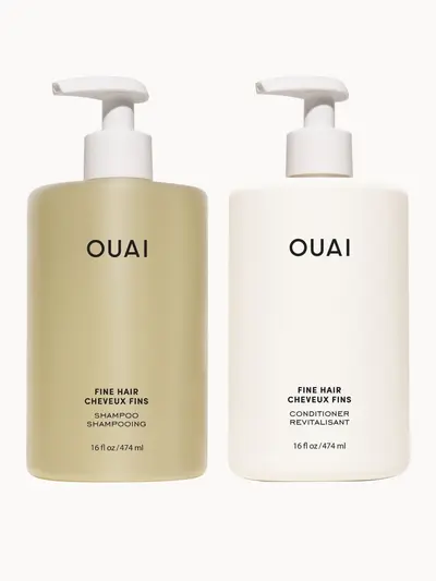 OUAI Fine Shampoo and Conditioner Jumbo Set OUAI — embalagem e produto