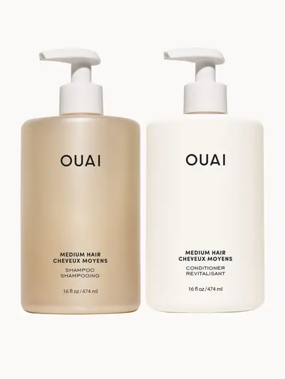 OUAI Medium Shampoo and Conditioner Jumbo Set OUAI — textura e acabamento