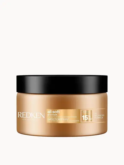 Redken All Soft All-In Mask, Deep Conditioning Argan Oil & Glycerin Hair Mask for Dry, Brittle Hair 100ml