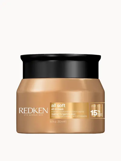 Redken All Soft All-In Mask, Deep Conditioning Argan Oil & Glycerin Hair Mask for Dry, Brittle Hair 250ml