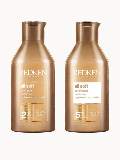 Redken All Soft Shampoo and Conditioner Routine for Dry, Brittle Hair Supersize 500ml