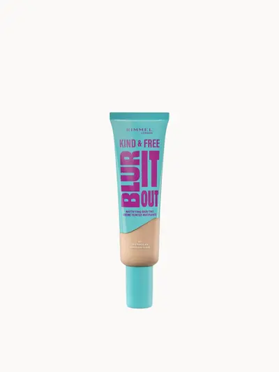 Rimmel London Kind & Free BLUR IT OUT Mattifying Skin Tint 30ml (Various Shades) Rimmel London — embalagem e produto