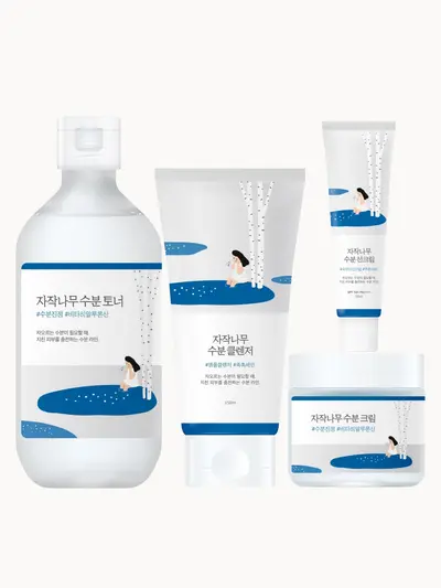 Round Lab Birch Juice Soothing Routine — embalagem e produto
