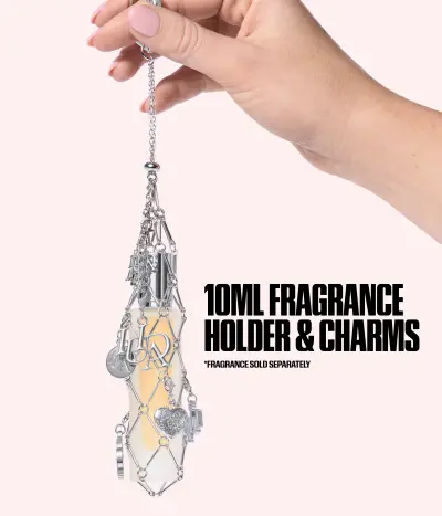 Travel Spray Fragrance Holder With Charms Huda Beauty — textura e acabamento