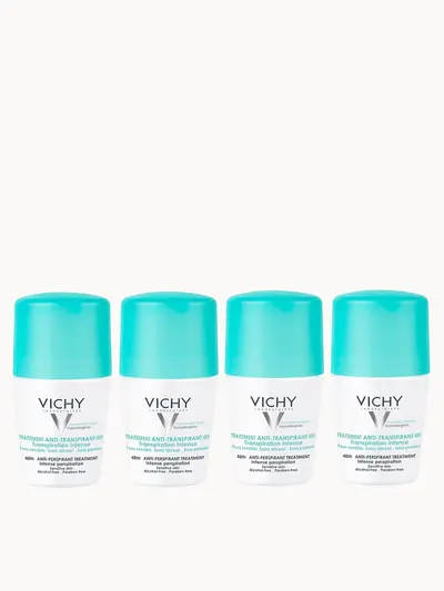 VICHY 48 Hour Intensive Anti-Perspirant Roll-on Deodorant Set for Sensitive Skin 4 x 50ml Vichy — textura e acabamento