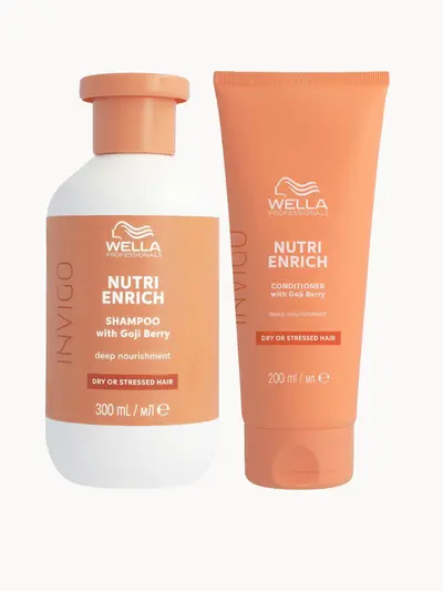 Wella Professionals Care Invigo Nutri Enrich Deep Nourishing Shampoo and Conditioner Duo Wella Professionals — embalagem e produto