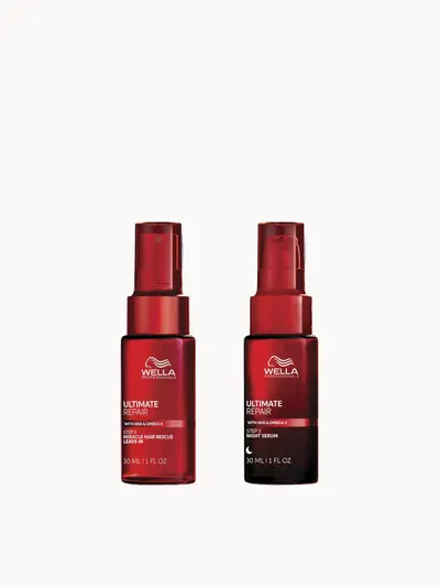 Wella Professionals Ultimate Day and Night Hair Repair Duo - Miracle Hair Rescue and Night Serum for Damaged Hair 30ml Wella Professionals — textura e acabamento