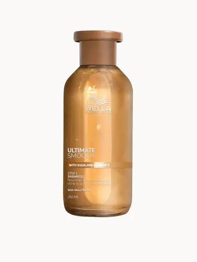 Wella Professionals Ultimate Smooth Shampoo with Squalane & Omega 9 for Dry, Dull & Frizzy Hair 250ml Wella Professionals — textura e acabamento