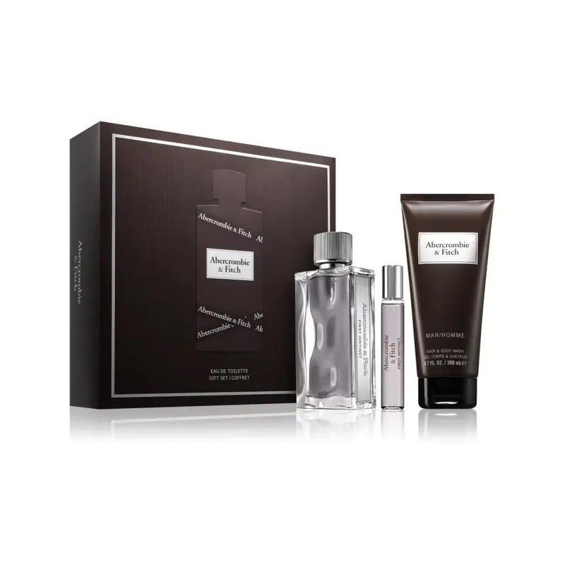 Abercrombie & Fitch First Instinct Man Gift Set — embalagem e produto