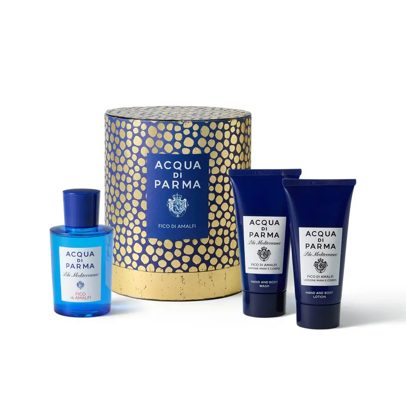 Acqua di Parma Blu Mediterraneo Fico di Amalfi Gift Set — embalagem e produto