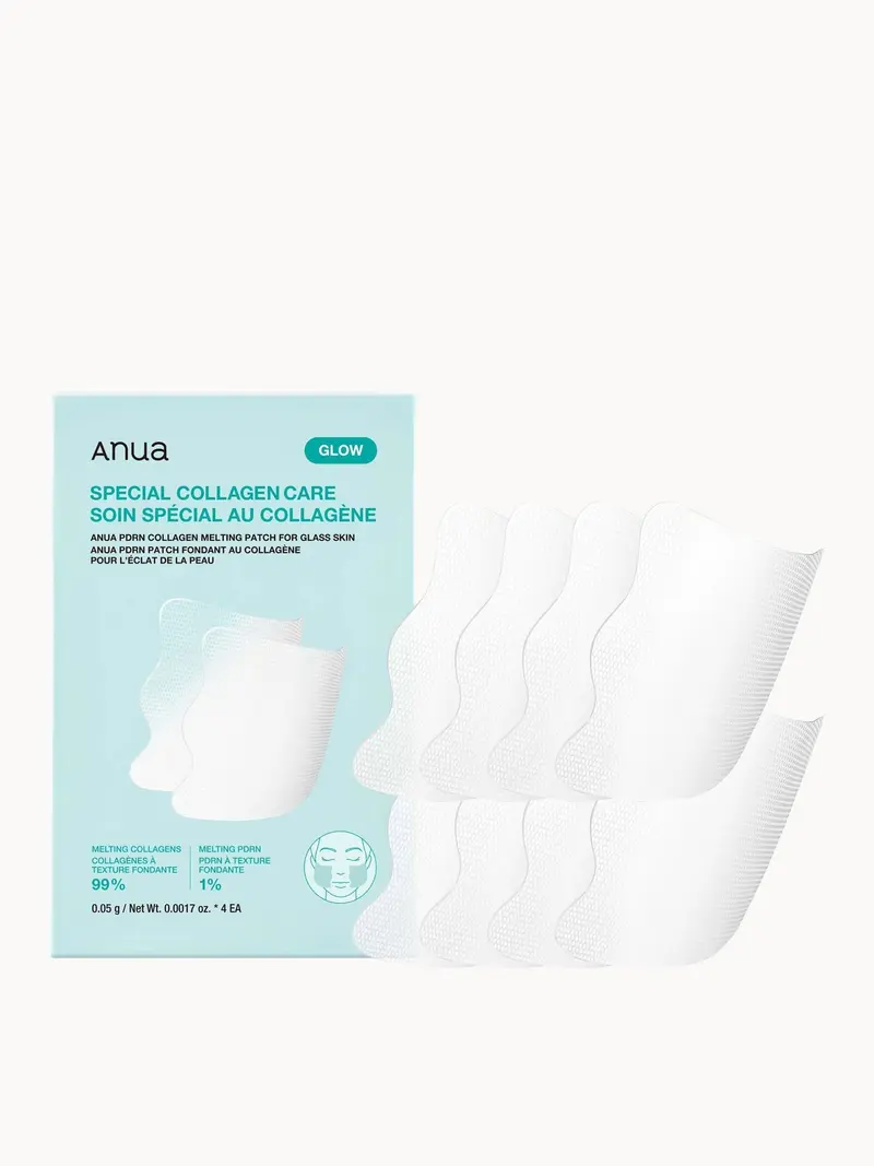 Anua PDRN Collagen Melting Patch For Glass Skin (4 Pack) Anua — embalagem e produto
