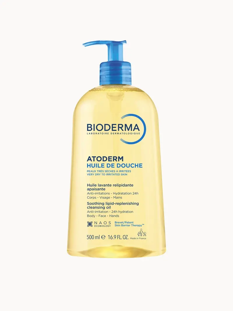 Bioderma Atoderm Lipid-Replenishing Shower Oil For Very Dry Atopic Eczema-Prone Skin 500ml Bioderma — embalagem e produto