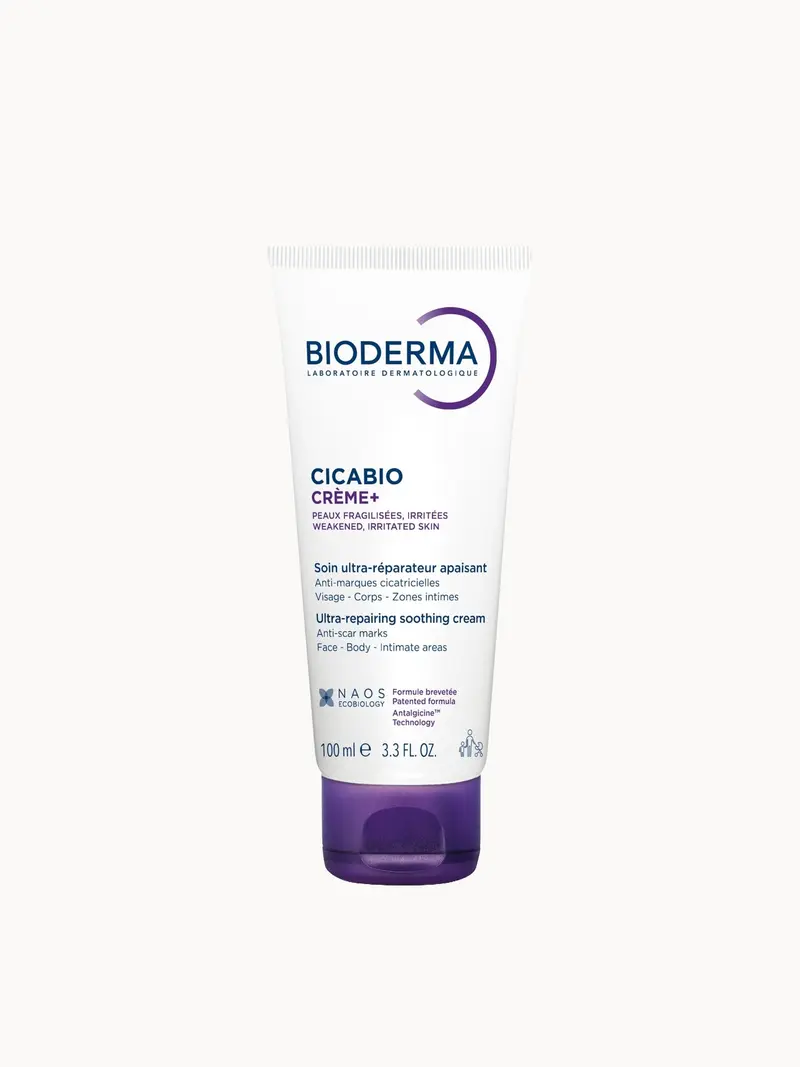 Bioderma Cicabio Creme+ Ultra-Repairing Soothing Healing Cream for Face & Body with Hyaluronic Acid 100ml Bioderma — embalagem e produto