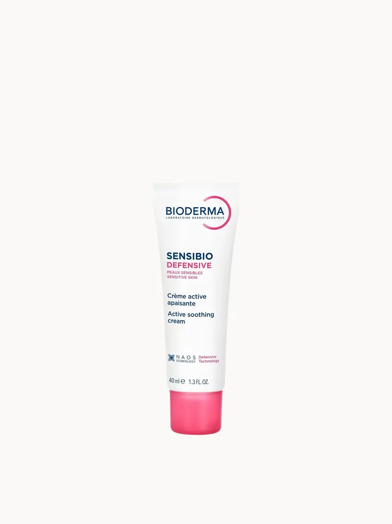 Bioderma Sensibio Defensive Active Soothing Face Cream for Sensitive Skin - Provides 12hr Hydration 40ml Bioderma — embalagem e produto