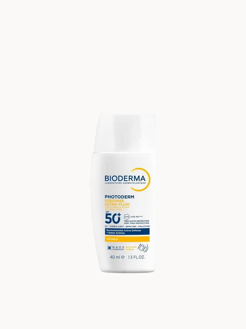 Bioderma XDefense Ultra Fluid SPF50+ Invisible Face Sunscreen for Protection Against Pollution 40ml Bioderma — embalagem e produto