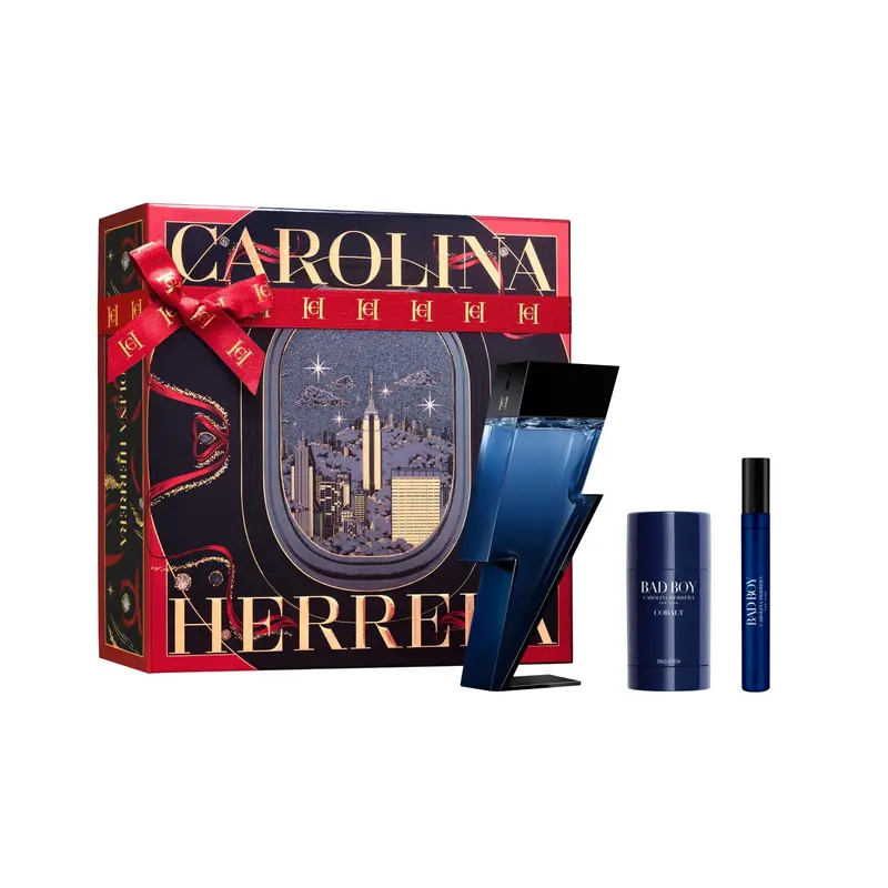 Carolina Herrera Bad Boy Cobalt Gift Set — embalagem e produto