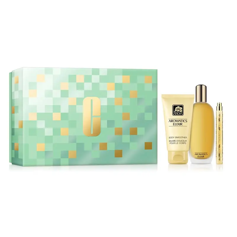 Clinique Aromatics Elixir Agua de perfume Gift Set — embalagem e produto