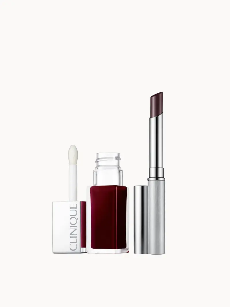 Clinique Limited-Edition Black Honey Almost Lipstick and Lip + Cheek Oil Duo Clinique — embalagem e produto