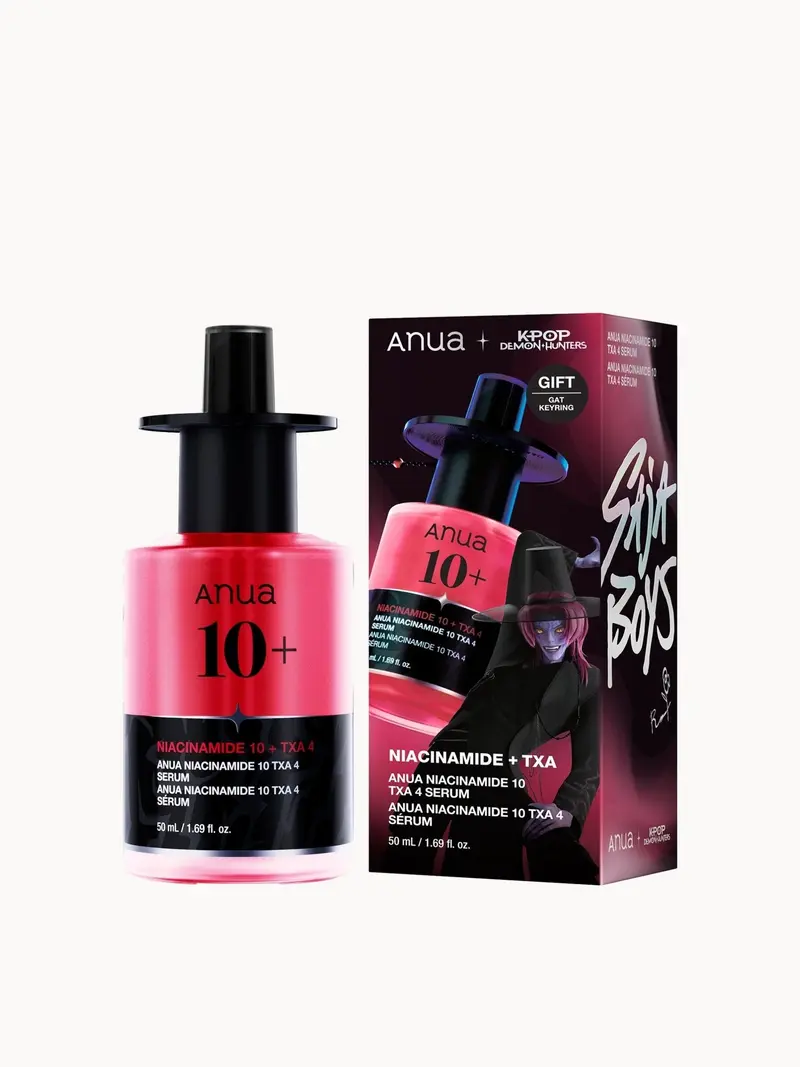 Exclusive Anua KPop Demon Hunters Niacinamide 10 TXA 4 Serum 50ml Anua — embalagem e produto