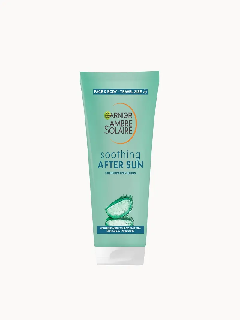 Garnier Ambre Solaire After Sun Lotion For Face & Body With Aloe Vera, 175ml Garnier — embalagem e produto