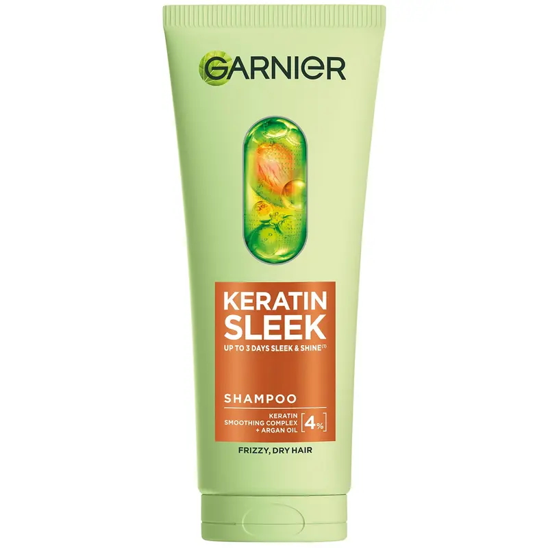 Garnier Keratin Sleek Shampoo 200ml Garnier — embalagem e produto