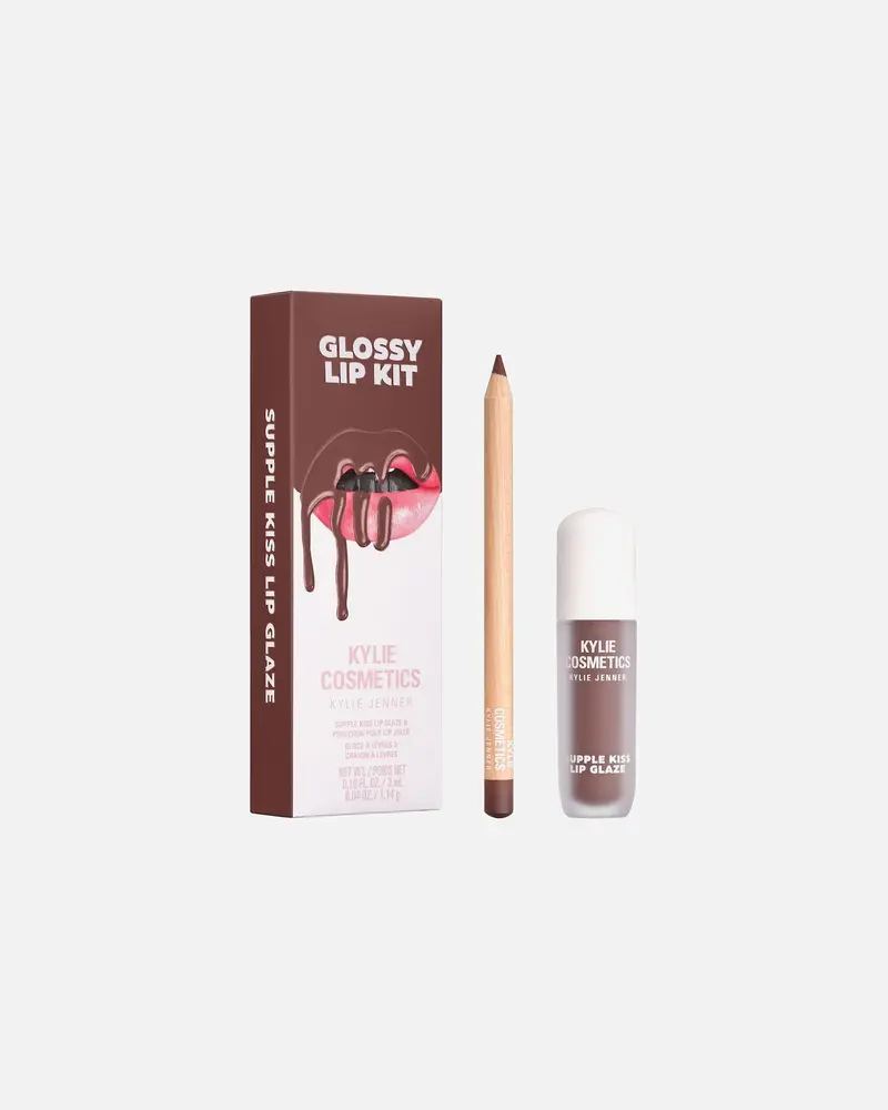 Glossy Lip Kit Kylie Cosmetics — embalagem e produto