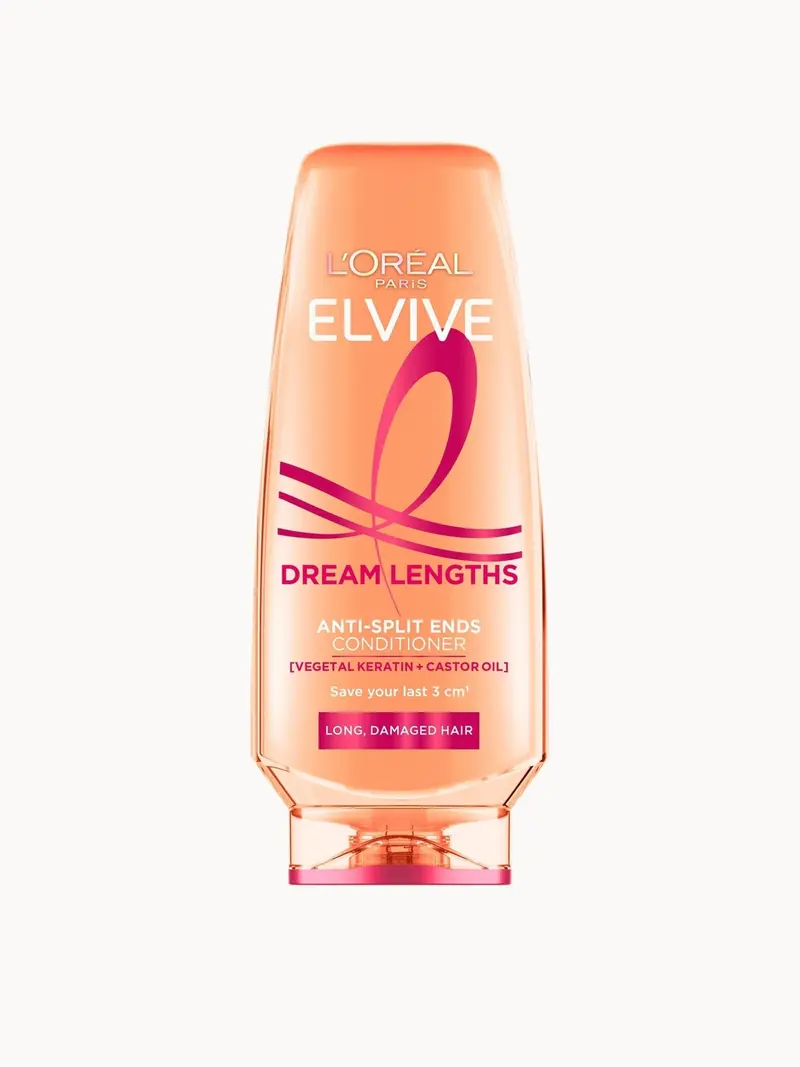 L'Oréal Paris Elvive Dream Lengths Anti-Split Ends Conditioner with Vegetal Keratin & Castor Oil for Long Hair 500ml L'Oréal Paris — embalagem e produto