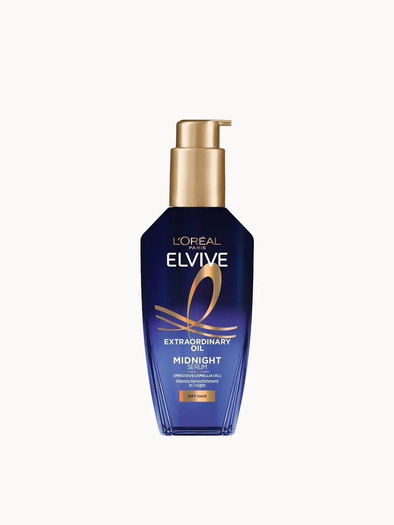 L'Oréal Paris Elvive Extraordinary Oil Midnight Renourishing Hair Treatment Serum for Dry Hair 100ml L'Oréal Paris — embalagem e produto