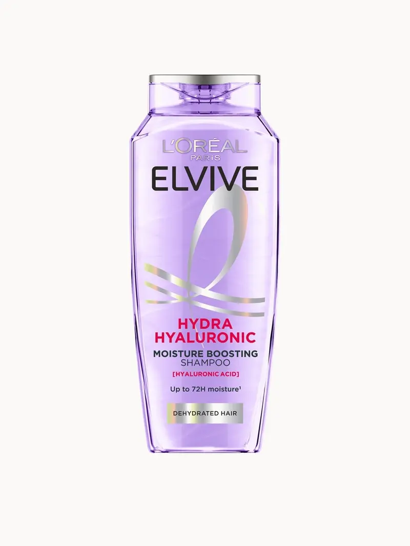 L'Oréal Paris Elvive Hydra Hyulornic Moisture Boosting Shampoo with Hyaluronic Acid for Dry & Dehydrated Hair 300ml L'Oréal Paris — embalagem e produto