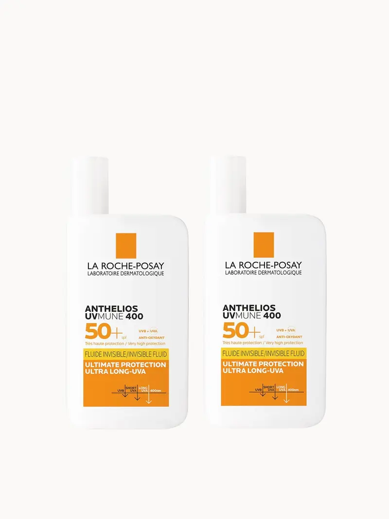 La Roche-Posay Anthelios UVMune 400 Invisible Fluid SPF50+ Sun Cream Duo La Roche-Posay — embalagem e produto