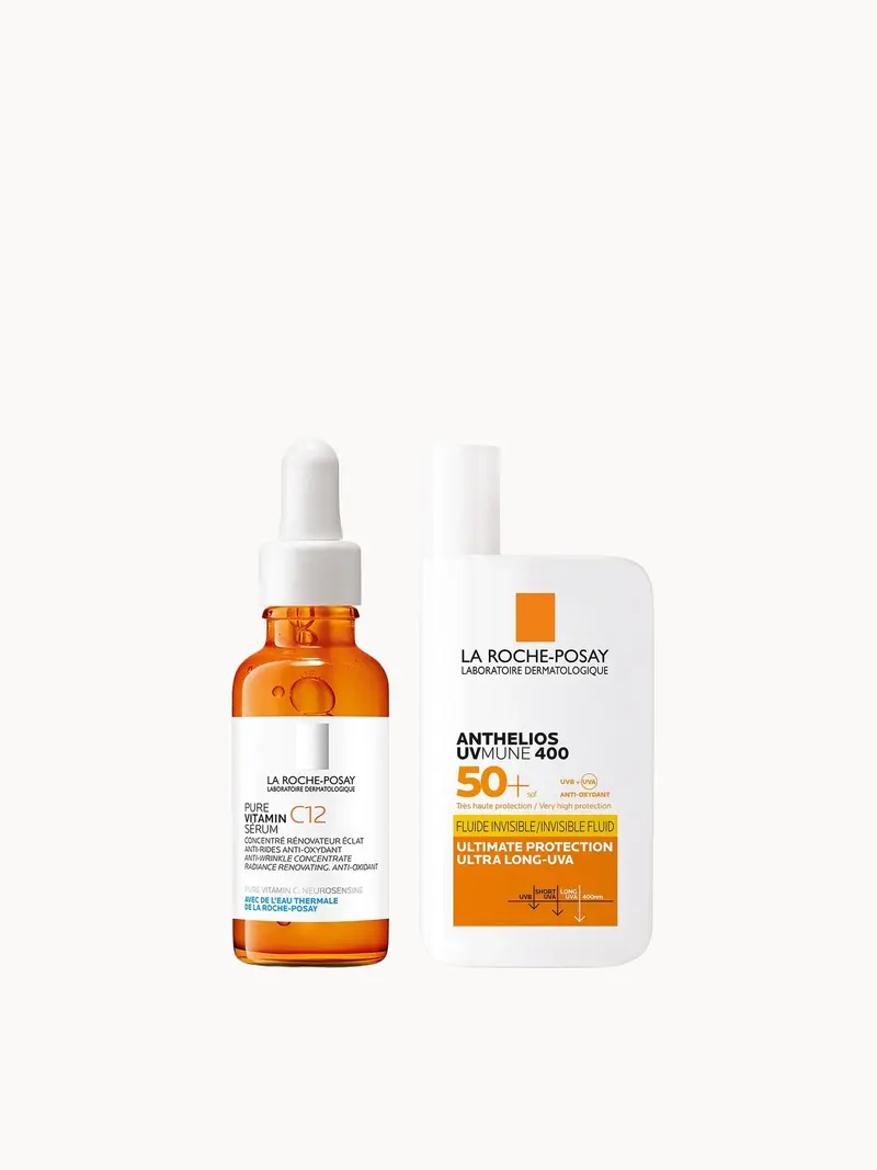 La Roche-Posay Anti-Ageing Skin Glow & Protection Routine with SPF La Roche-Posay — embalagem e produto