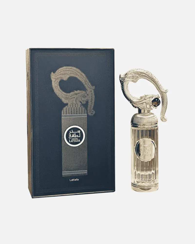 Lattafa SEHR Eau de Parfum — embalagem e produto