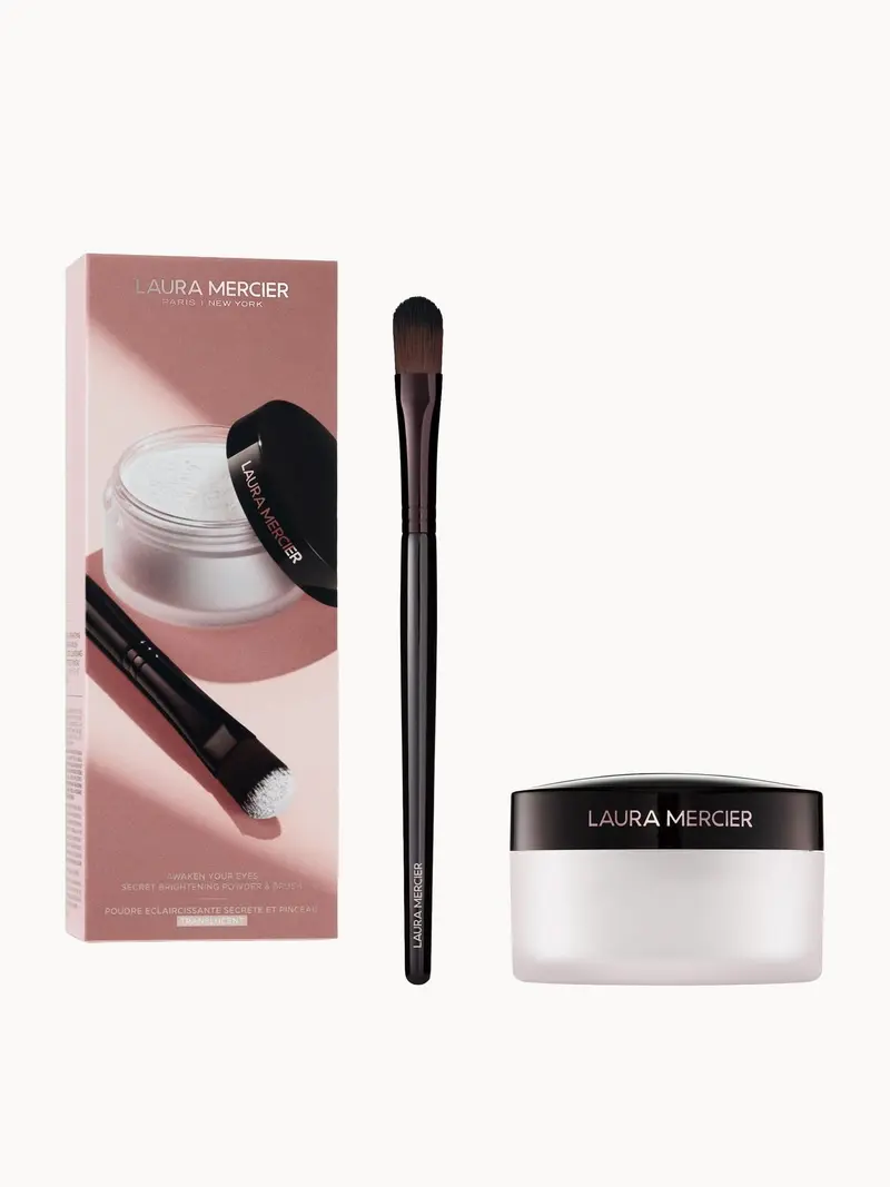 Laura Mercier Awaken Your Eyes Secret Brightening Powder + Brush 4g Laura Mercier — embalagem e produto
