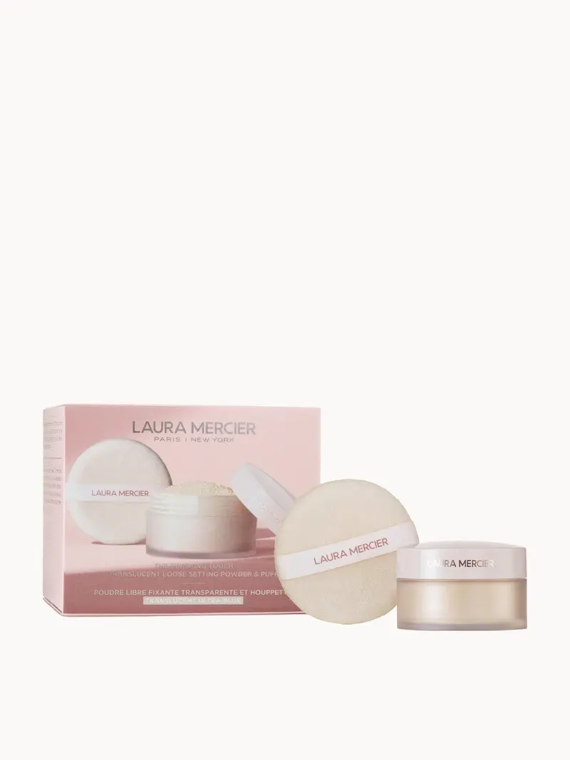 Laura Mercier The Finishing Touch Translucent Loose Setting Powder Ultra Blur & Puff - Translucent 20g (Worth £61) Laura Mercier — embalagem e produto