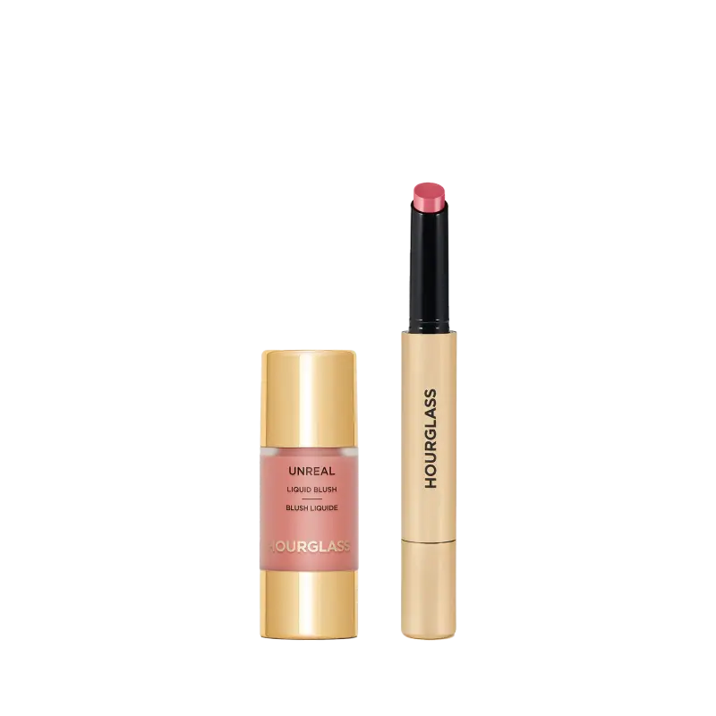 Liquid Blush & Glossy Balm Duo Hourglass — embalagem e produto