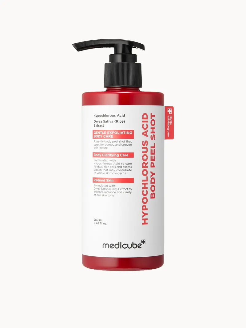 Medicube Hypochlorous Acid Body Peel Shot Medicube — embalagem e produto