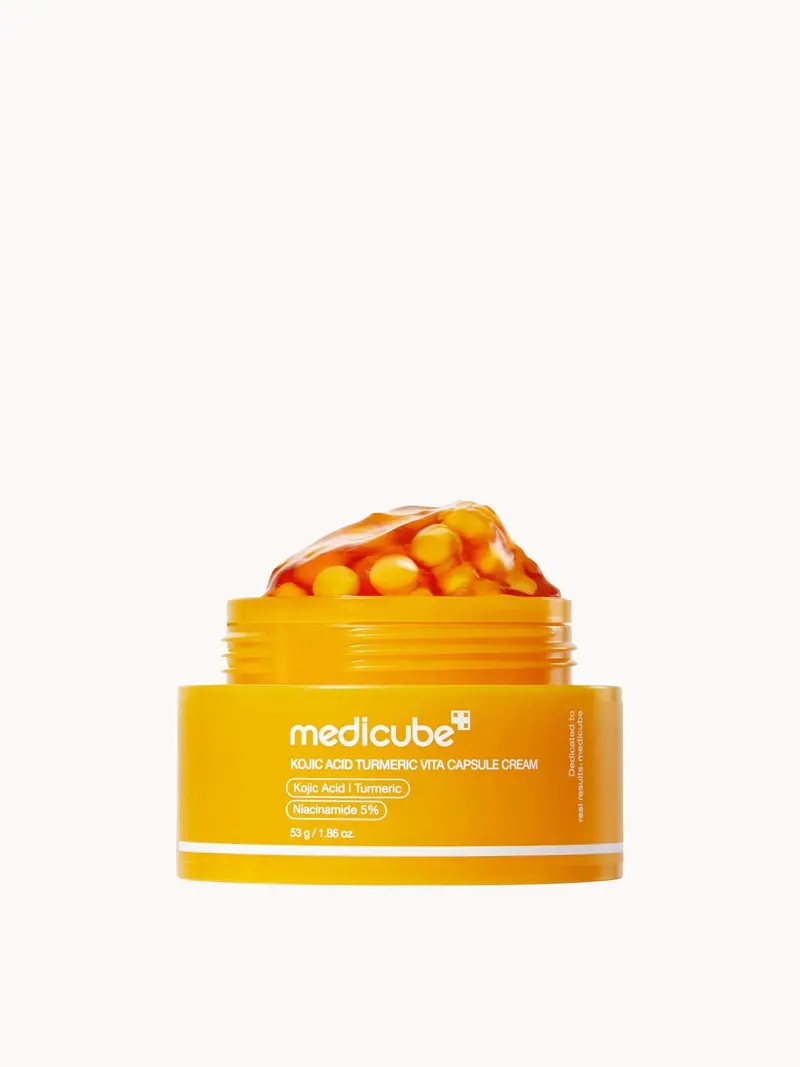 Medicube Kojic Acid Turmeric Vita Capsule Cream Medicube — embalagem e produto