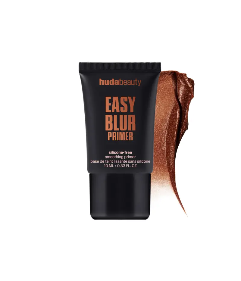 Mini Easy Blur Primer Bronze Fudge Huda Beauty — embalagem e produto