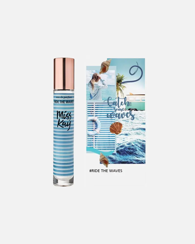 Miss Kay Ride the Waves Eau de Parfum — embalagem e produto