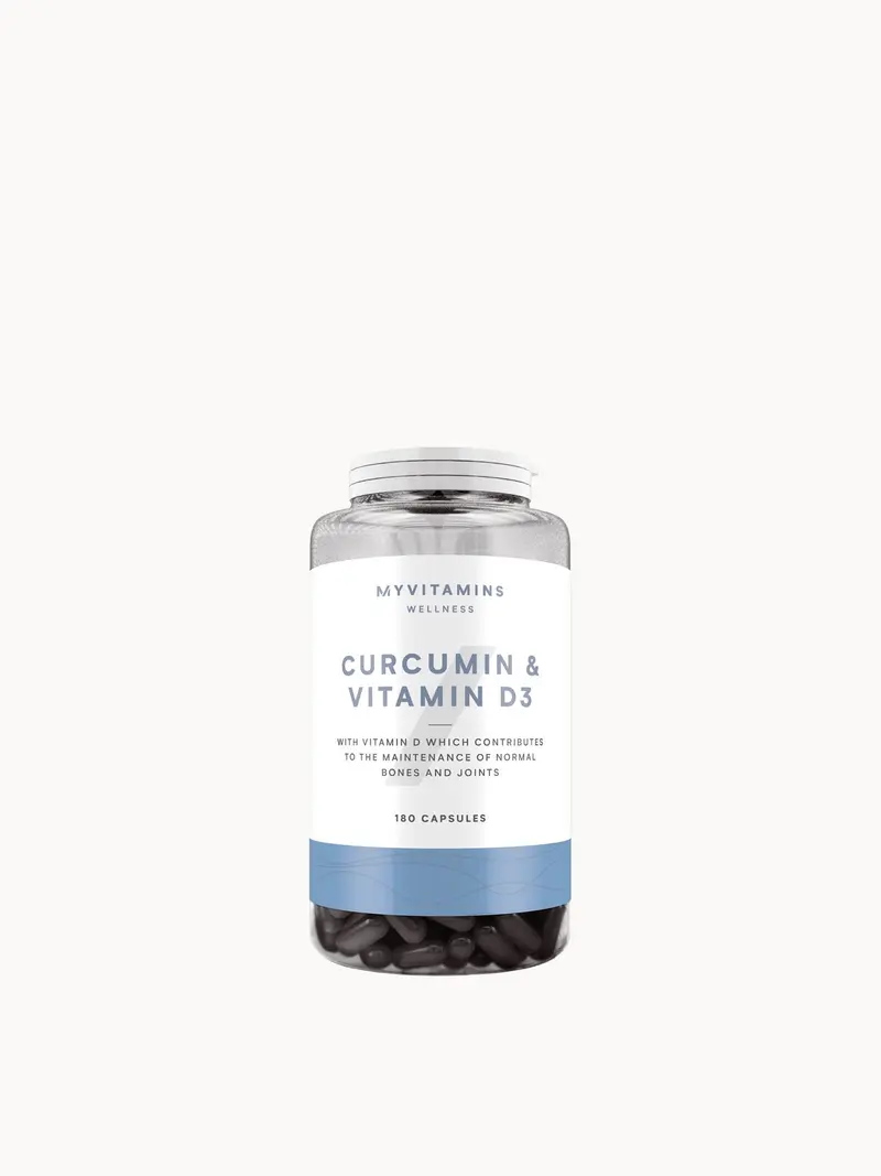 Myvitamins Curcumin & Vitamin D Capsules Myvitamins — embalagem e produto