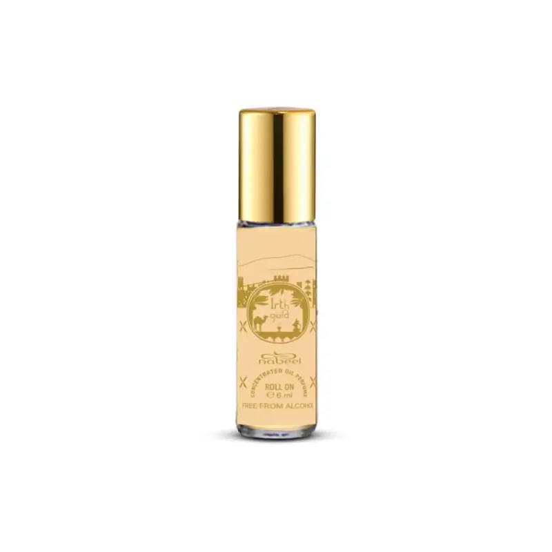nabeel Irth Gold Roll On Oil Perfume — embalagem e produto