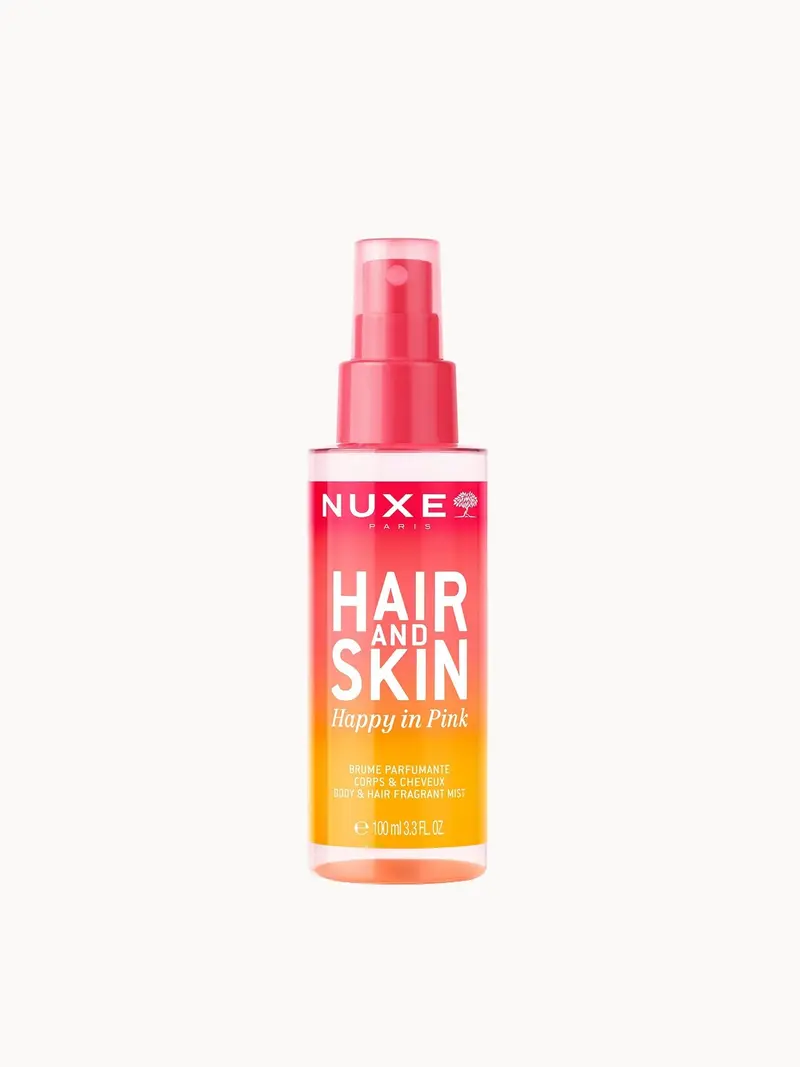 NUXE Hair & Skin Happy In Pink Body and Hair Fragrant Mist 100ml Nuxe — embalagem e produto