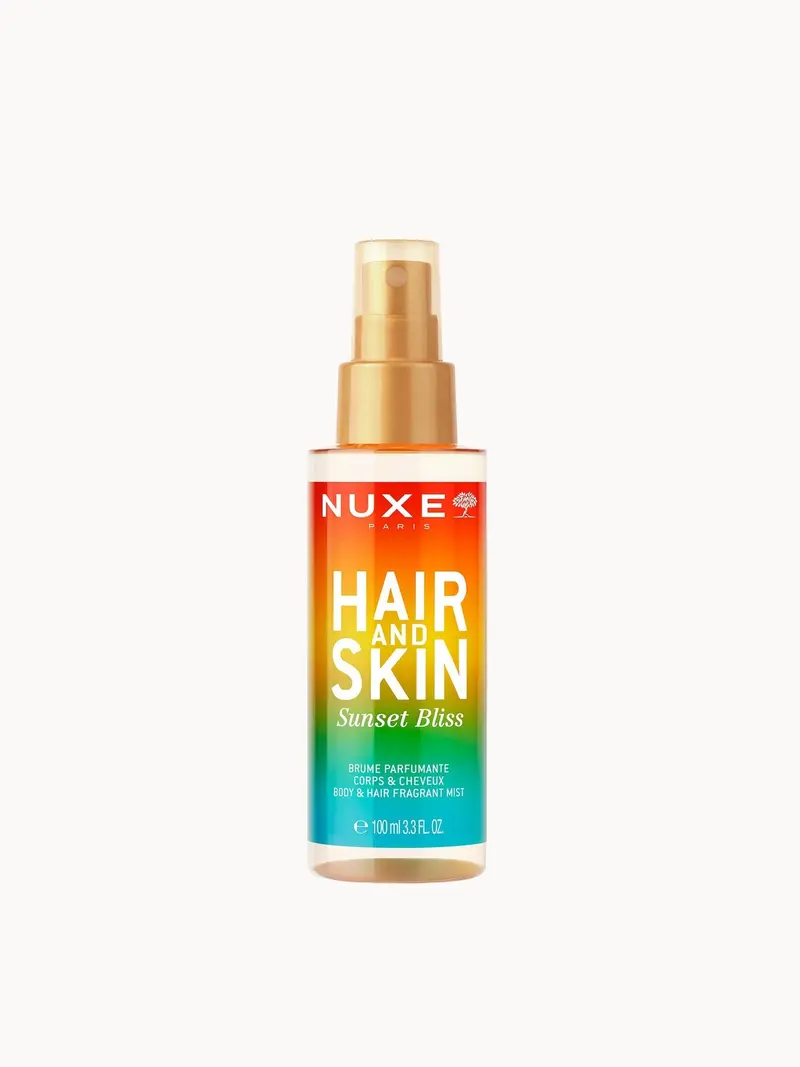 NUXE Hair & Skin Sunset Bliss Body and Hair Fragrant Mist 100ml Nuxe — embalagem e produto